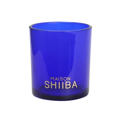 Pots d'espelmes de vidre blau